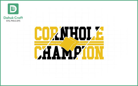 Cornhole Champ SVG – Trophy Style Cornhole Champ SVG PNG & EPS V13 SVG dahukdesign 