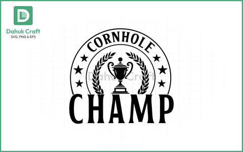 Cornhole Champ SVG – Trophy Style Cornhole Champ SVG PNG & EPS V2 SVG dahukdesign 
