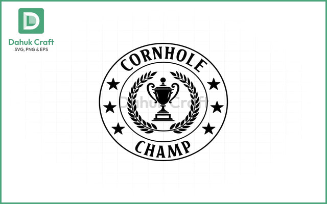 Cornhole Champ SVG – Trophy Style Cornhole Champ SVG PNG & EPS V3 SVG dahukdesign 