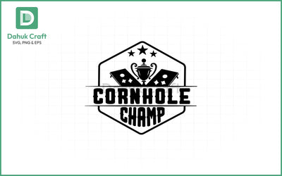Cornhole Champ SVG – Trophy Style Cornhole Champ SVG PNG & EPS V4 SVG dahukdesign 