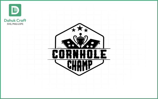 Cornhole Champ SVG – Trophy Style Cornhole Champ SVG PNG & EPS V4 SVG dahukdesign 