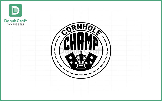 Cornhole Champ SVG – Trophy Style Cornhole Champ SVG PNG & EPS V5 SVG dahukdesign 