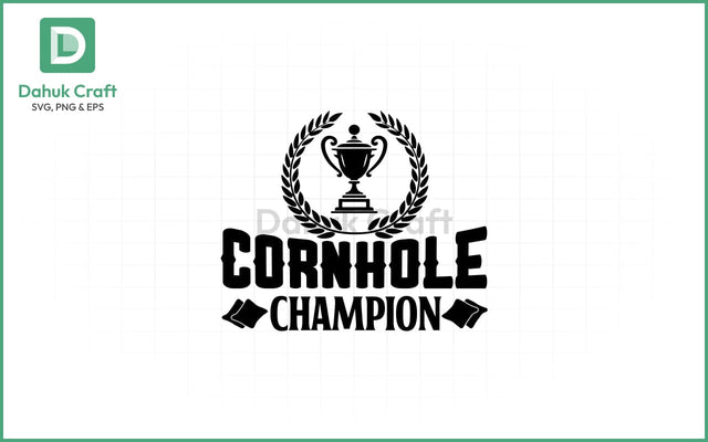 Cornhole Champ SVG – Trophy Style Cornhole Champ SVG PNG & EPS V6 SVG dahukdesign 