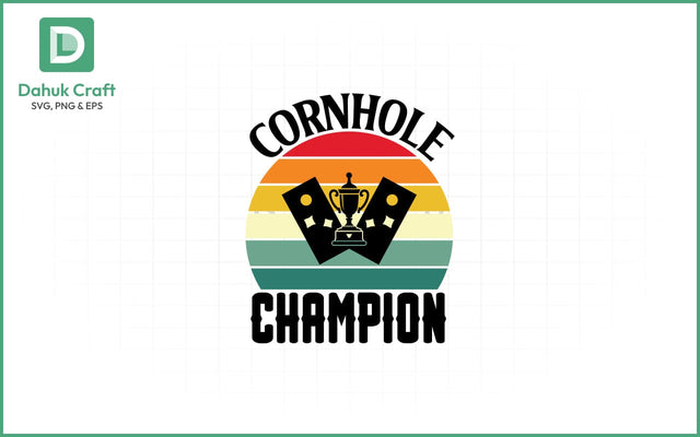 Cornhole Champ SVG – Trophy Style Cornhole Champ SVG PNG & EPS V7 SVG dahukdesign 