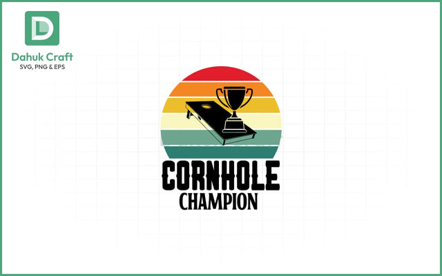 Cornhole Champ SVG – Trophy Style Cornhole Champ SVG PNG & EPS V8 SVG dahukdesign 