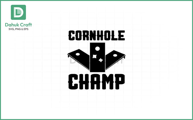 Cornhole Champ SVG – Trophy Style Cornhole Champ SVG PNG & EPS V9 SVG dahukdesign 