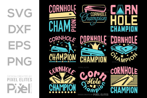 Cornhole Champion SVG Cornhole game Tshirt Bundle Cornhole Quote Design, PET 00101 SVG ETC Craft 