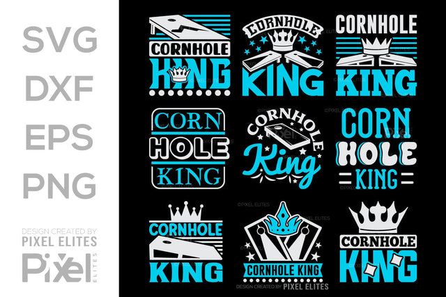 Cornhole King SVG Cornhole game Tshirt Bundle Cornhole Quote Design, PET 00102 SVG ETC Craft 