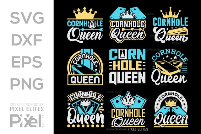 Cornhole Queen SVG Cornhole game Tshirt Bundle Cornhole Quote Design, PET 00103 SVG ETC Craft 