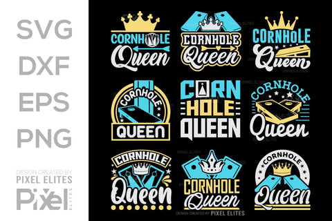 Cornhole Queen SVG Cornhole game Tshirt Bundle Cornhole Quote Design, PET 00103 SVG ETC Craft 