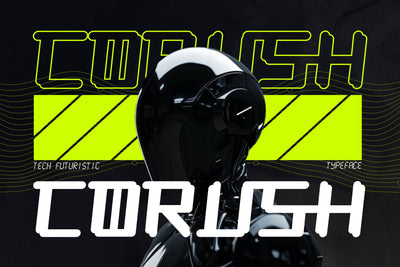 Corush - Modern Tech Futuristic Font Font Mozzatype 