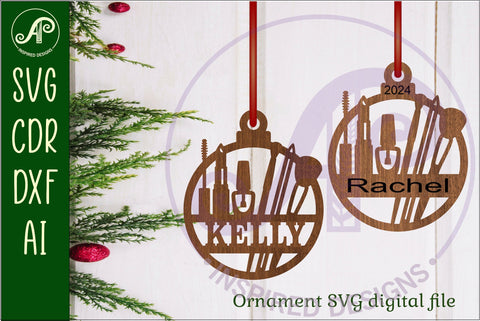 Cosmetics make up Christmas Ornament SVG laser cut SVG APInspireddesigns 