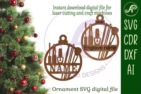 Cosmetics make up Christmas Ornament SVG laser cut SVG APInspireddesigns 