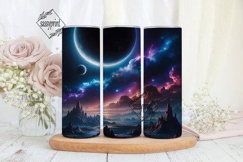 Cosmic Alien Landscape 20oz Tumbler Wrap Sublimation sassyprint 