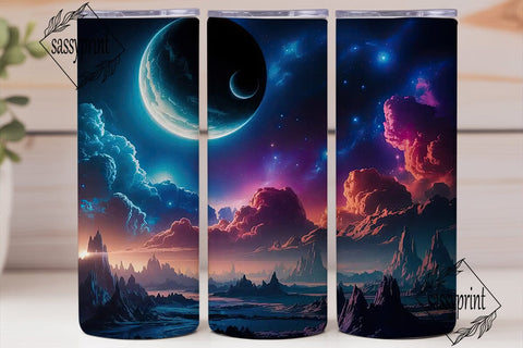 Cosmic Alien Landscape 20oz Tumbler Wrap Sublimation sassyprint 