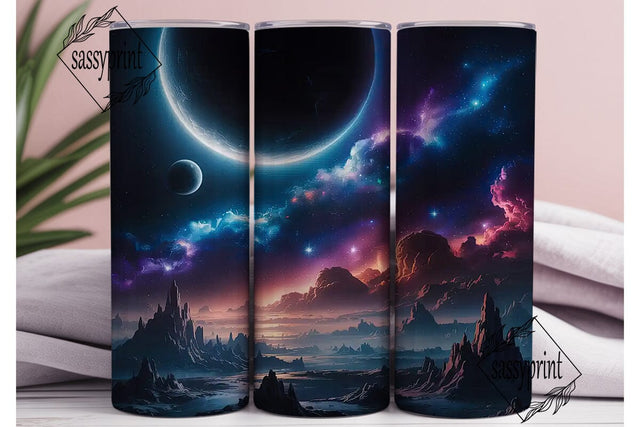 Cosmic Alien Landscape 20oz Tumbler Wrap Sublimation sassyprint 