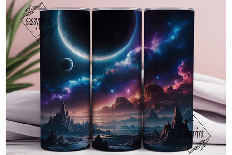 Cosmic Alien Landscape 20oz Tumbler Wrap Sublimation sassyprint 
