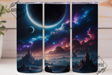 Cosmic Alien Landscape 20oz Tumbler Wrap Sublimation sassyprint 