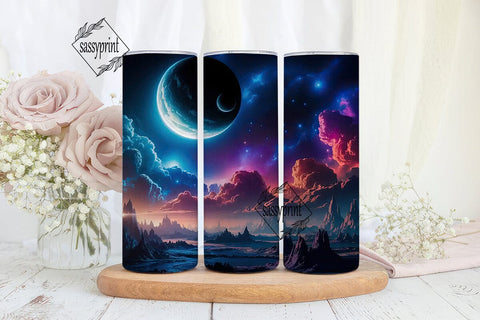 Cosmic Alien Landscape 20oz Tumbler Wrap Sublimation sassyprint 