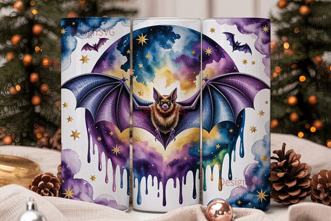 Cosmic Bat 20oz Tumbler Wrap Sublimation DesignSVG 