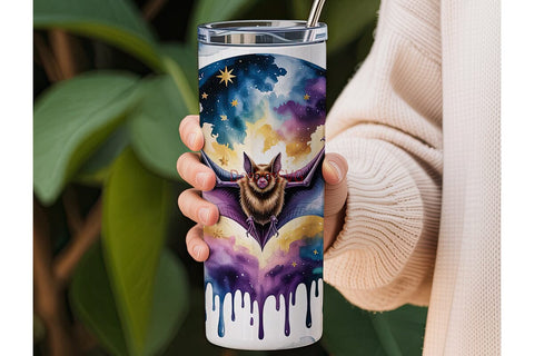 Cosmic Bat 20oz Tumbler Wrap Sublimation DesignSVG 