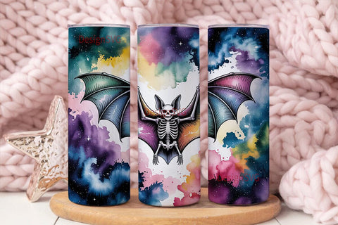 Cosmic Bat Skeleton 20oz Tumbler Wrap Sublimation DesignSVG 