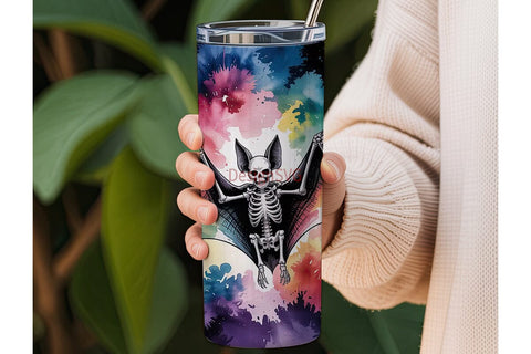 Cosmic Bat Skeleton 20oz Tumbler Wrap Sublimation DesignSVG 