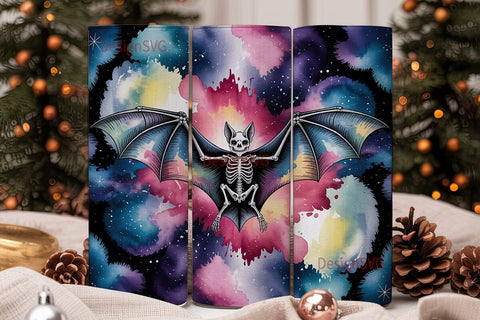 Cosmic Bat Skeleton 20oz Tumbler Wrap Sublimation DesignSVG 