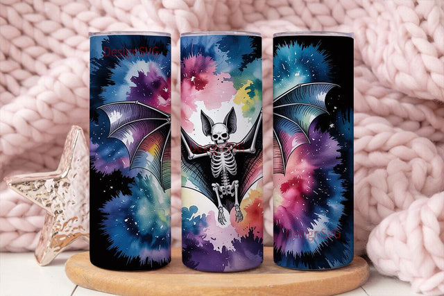Cosmic Bat Skeleton 20oz Tumbler Wrap Sublimation DesignSVG 