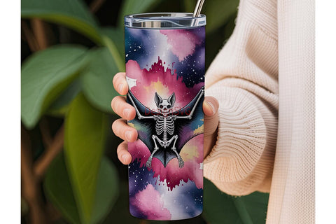 Cosmic Bat Skeleton 20oz Tumbler Wrap Sublimation DesignSVG 