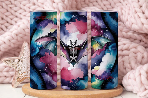 Cosmic Bat Skeleton 20oz Tumbler Wrap Sublimation DesignSVG 