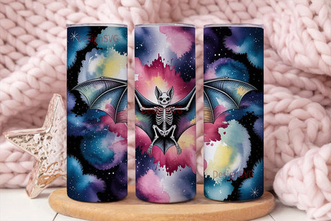 Cosmic Bat Skeleton 20oz Tumbler Wrap Sublimation DesignSVG 