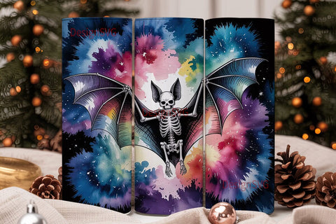 Cosmic Bat Skeleton 20oz Tumbler Wrap Sublimation DesignSVG 