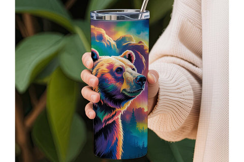 Cosmic Bear 20oz Tumbler Wrap Sublimation DesignSVG 