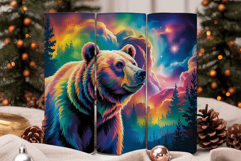 Cosmic Bear 20oz Tumbler Wrap Sublimation DesignSVG 