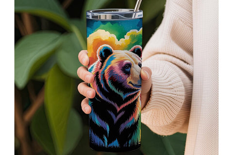 Cosmic Bear 20oz Tumbler Wrap Sublimation DesignSVG 