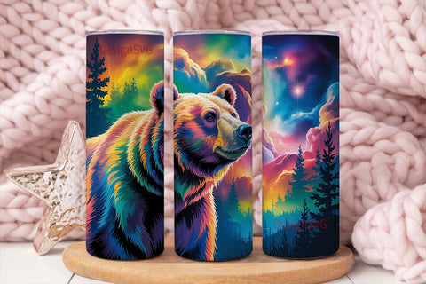 Cosmic Bear 20oz Tumbler Wrap Sublimation DesignSVG 