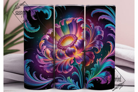 Cosmic Bloom 20oz Tumbler Wrap Sublimation sassyprint 