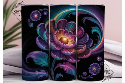 Cosmic Bloom 20oz Tumbler Wrap Sublimation sassyprint 
