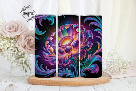 Cosmic Bloom 20oz Tumbler Wrap Sublimation sassyprint 