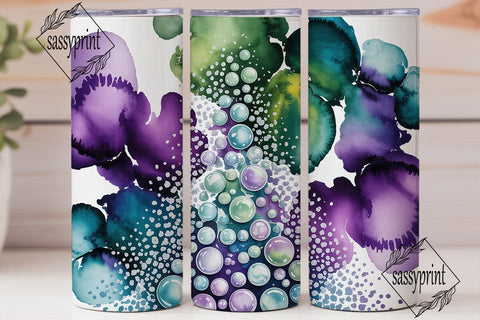 Cosmic Bubbles Purple Teal 20oz Tumbler Sublimation sassyprint 