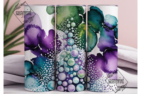 Cosmic Bubbles Purple Teal 20oz Tumbler Sublimation sassyprint 