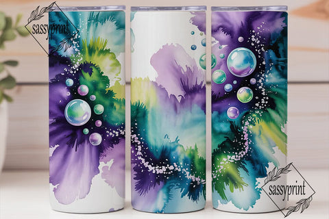 Cosmic Bubbles Purple Teal 20oz Tumbler Sublimation sassyprint 