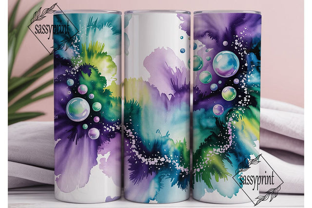 Cosmic Bubbles Purple Teal 20oz Tumbler Sublimation sassyprint 