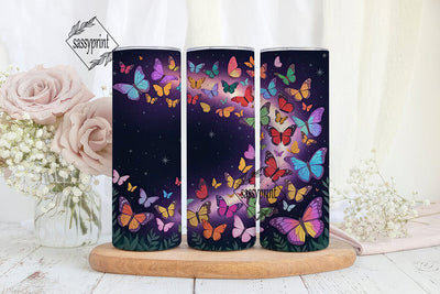 Cosmic Butterflies 20oz Tumbler Wrap Sublimation sassyprint 