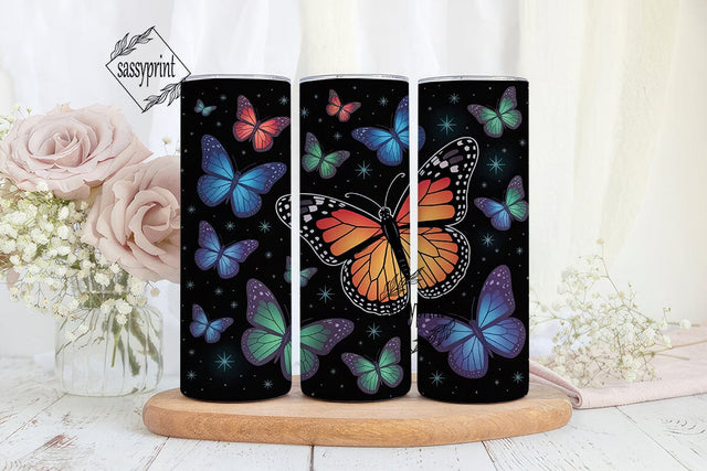 Cosmic Butterflies 20oz Tumbler Wrap Sublimation sassyprint 