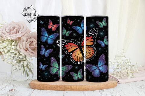 Cosmic Butterflies 20oz Tumbler Wrap Sublimation sassyprint 