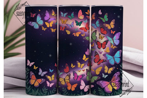 Cosmic Butterflies 20oz Tumbler Wrap Sublimation sassyprint 