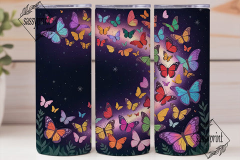 Cosmic Butterflies 20oz Tumbler Wrap Sublimation sassyprint 
