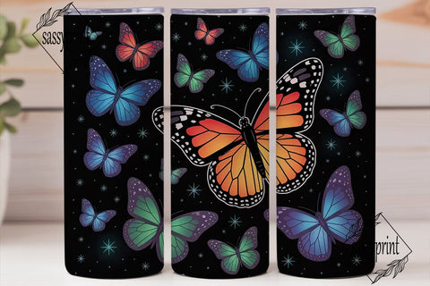 Cosmic Butterflies 20oz Tumbler Wrap Sublimation sassyprint 